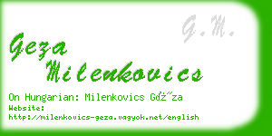 geza milenkovics business card